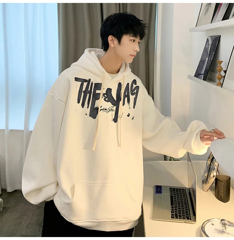 High Street Letter Print Oversized Hoodie Men's New Hip Hop Fashion Hooded Sweatshirt Autumn Y2K Vintage Pullover Hoody Clothes Street King Limited