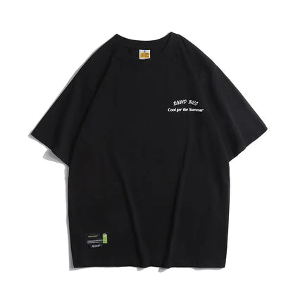 Japanese Vintage Spring New 320g Short-Sleeved T-Shirt Men's Casual Printed Half-Sleeved Bottoming Top Street King Limited