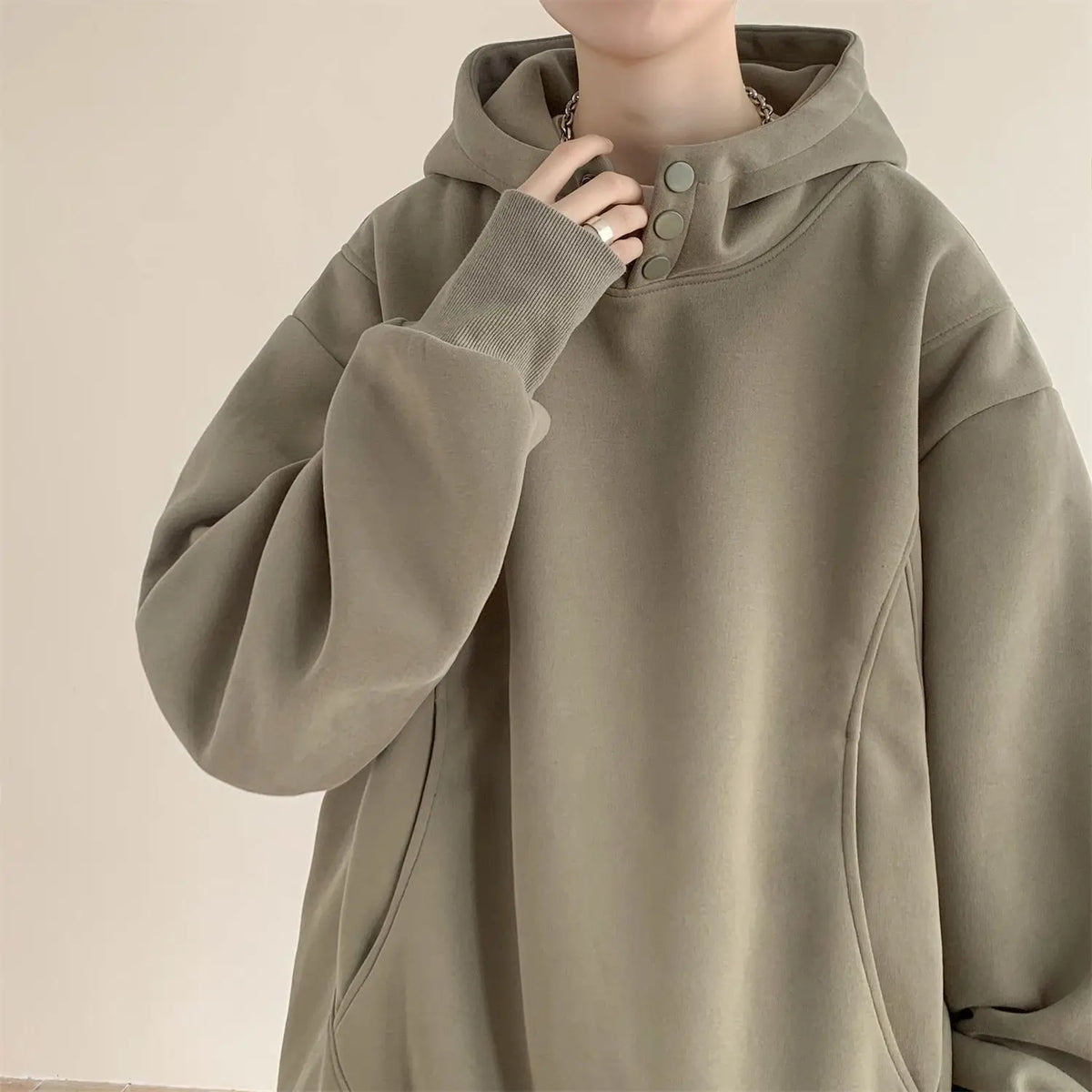 Sweatshirt men trendy autumn and winter American high street design niche heavy breasted hooded jacket plus velvet thickening Street King Limited