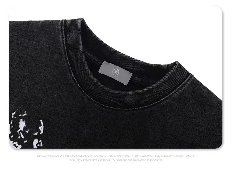 Hip-hop rap album featuring heroes and villains printed with short-sleeved shirts Street King Limited