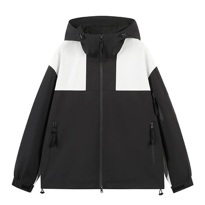autumn new punching jacket waterproof outdoor wear man fashion splicing colour collision leisure jacket basic unisex coats unique default style 5655