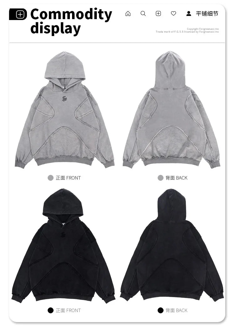 Reverse design process solid color hoodie Street King Limited