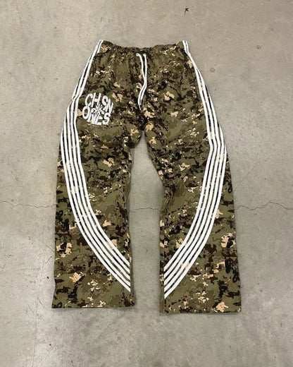 american high street fashion striped letter printed trousers men y2k harajuku retro personality casual oversized wide leg pants unique default style 3333