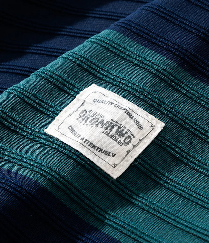Men's Dark Wide Striped Short Sleeve Tees, Casual Tops, Round Neck, Thick, 100% Cotton, New, Summer Street King Limited