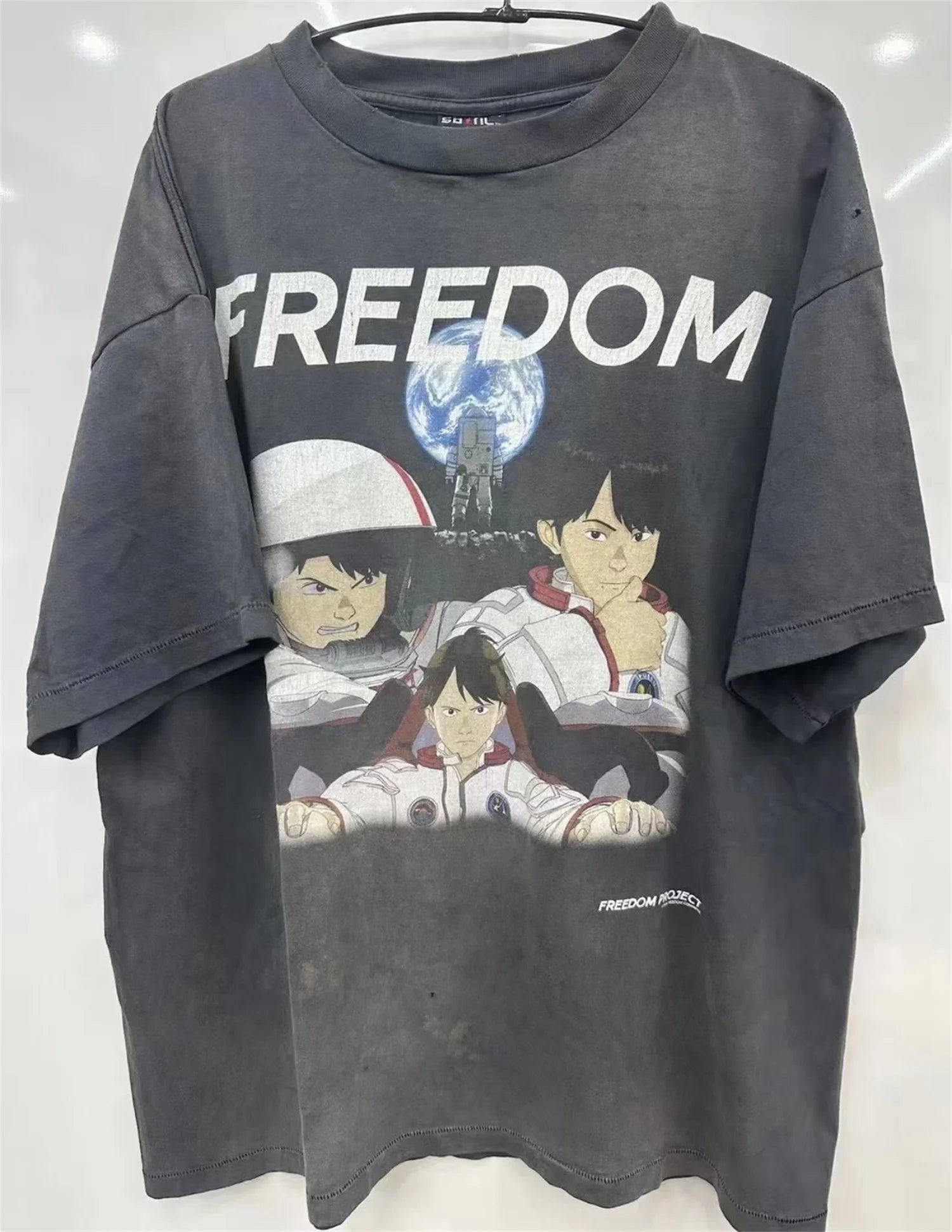 Summer Vintage Retro Anime Portrait Print High-Street Casual Loose Cotton Tops T-Shirt Street King Limited