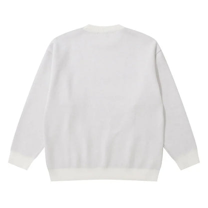 Hip Hop Anime Knitted Oversized Sweater Mens Autumn Winter O-neck Long Sleeve Pullover Streetwear New Loose Sweaters Clothing Street King Limited