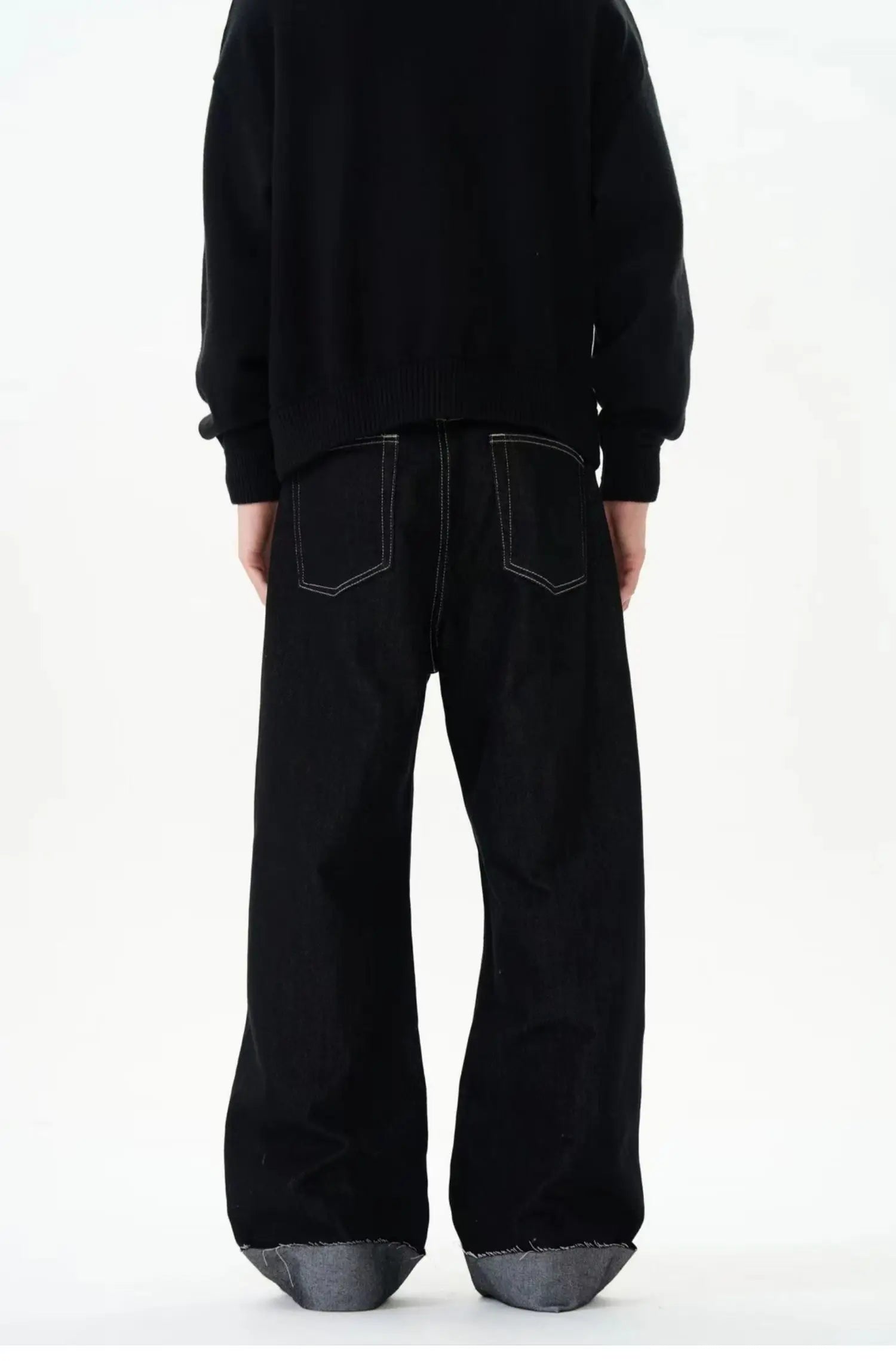 men women streetwear fashion loose casual wide leg straight black denim jeans pant boyfriend y2k baggy jeans trousers unique jeans style 2260