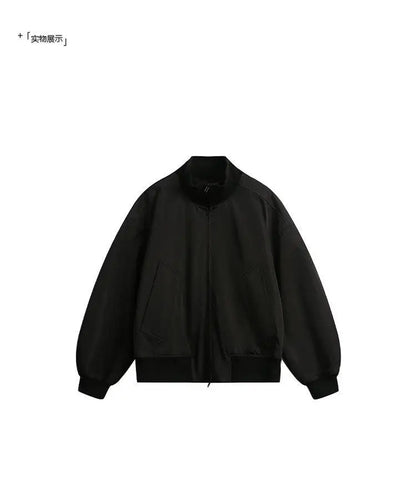 short design stand collar bomber jacket men korean streetwear fashion loose casual vintage bomber jacket coat cityboy outerwear unique shorts style 541