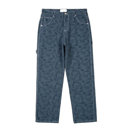 hip hop straight denim jeans pants fashion zipper paisley jeans streetwear mens new casual loose trousers jean pants joggers relaxed fit joggers