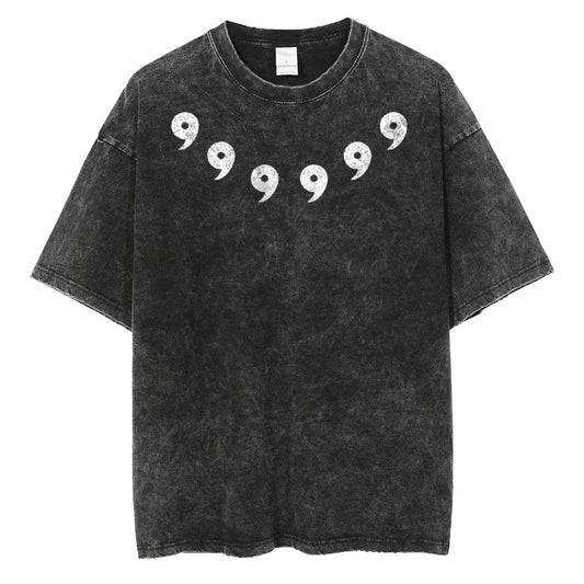 Trendy American Street Y2K Men's Retro Washed Hip-hop T-shirt Summer Ins Niche Pattern Printed Couple Personalized Tops Street King Limited