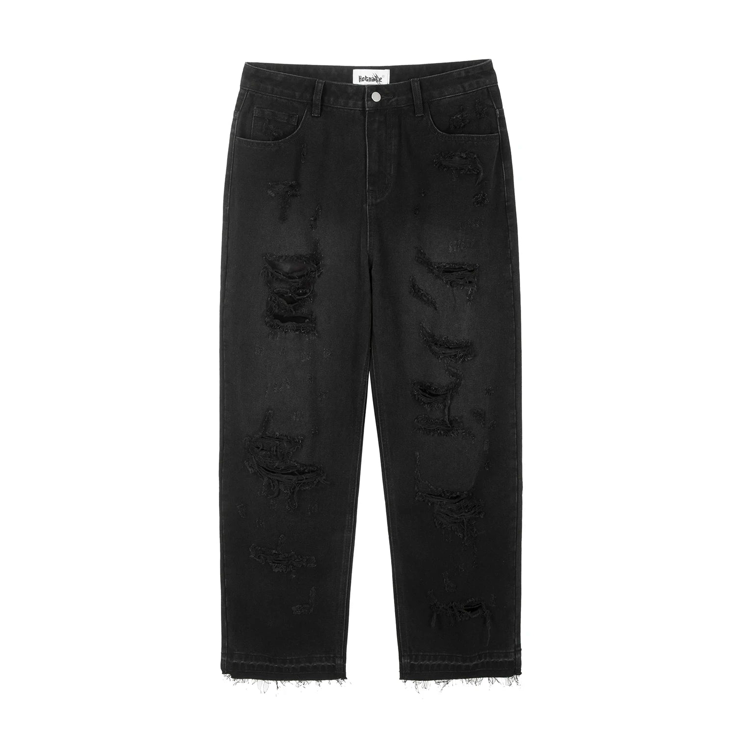 washed blue oversized torn jeans for men streetwear hip hop large destroyed wide leg jeans baggy straight ripped denim pants unique jeans style 4415