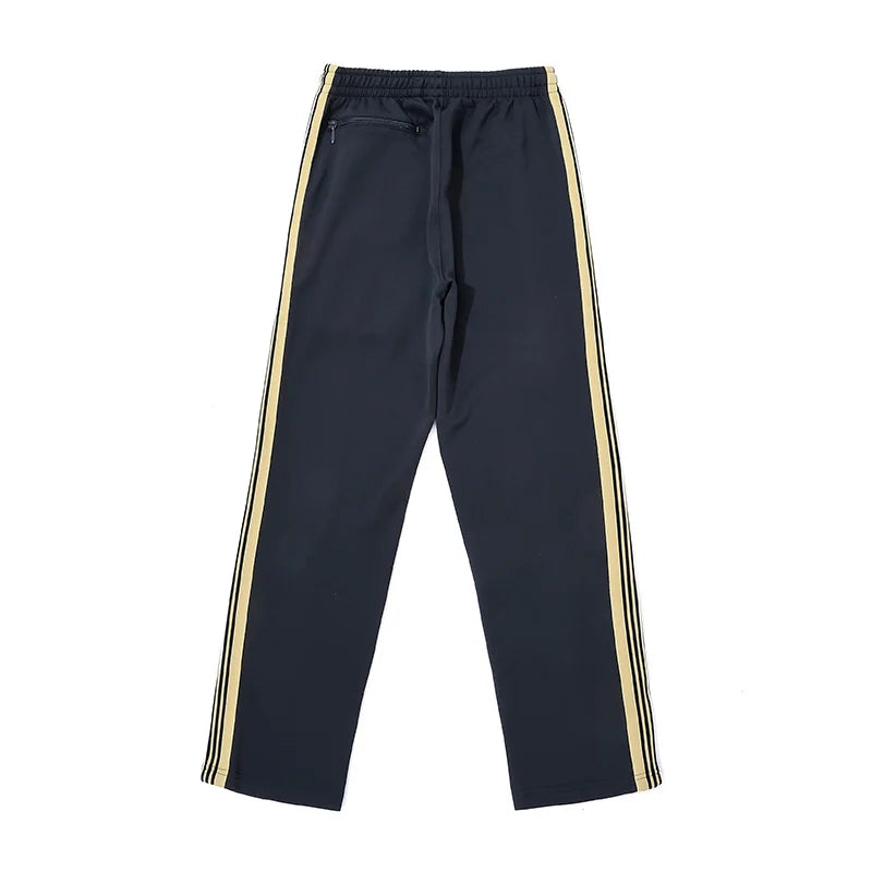 best quality embroidery logo new pants men woman side edge weaving stripe drawstring loose casual grey motion trousers relaxed fit trousers