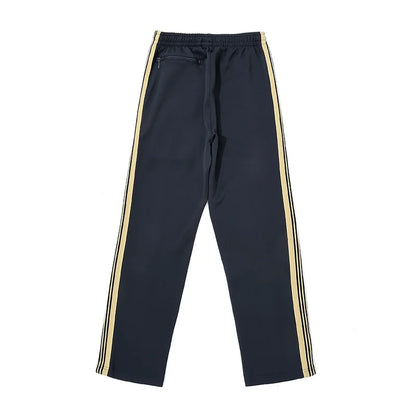 best quality embroidery logo new pants men woman side edge weaving stripe drawstring loose casual grey motion trousers relaxed fit trousers