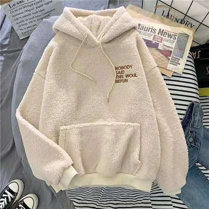 2024 autumn and winter new love lambswool cotton padded jacket double sided collar jacket couple loose jacket warm jacket y2k unique default style 4222