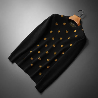 New 2022 men Luxury Winter gentleman embroidery Bees Knit Casual Sweaters pullover Asian Plug Size High quality Drake #E109 Street King Limited