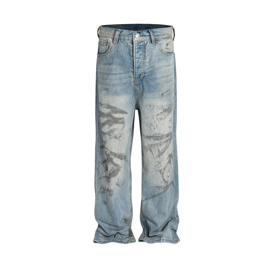 vintage mud dyed dirty baggy jeans for men and women streetwear casual pantalones hombre denim trousers oversize cargo pants baggy cargo bottoms