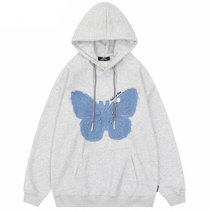 "Blue Butterfly" Unisex Men Women Streetwear Graphic Hoodie Daulet Apparel