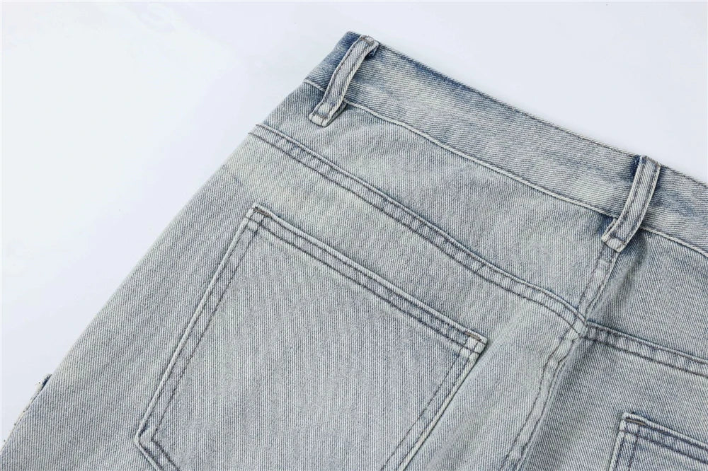 2024 multi pocket jeans vintage mens harajuku cargo denim pants retro hip hop straight loose jean pants unique cargo style 1018