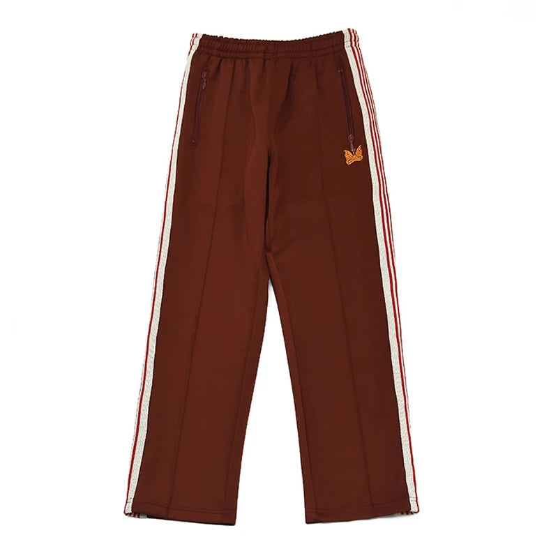 good quality brown motion casual pants men woman lovers trend side edge weaving embroidery drawstring loose trousers unique default style 4803