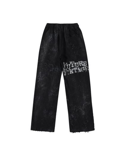 new arrival ssaint louis dirty old graffiti printed drawstring sanitary pants casual sport pants minimalist street pants