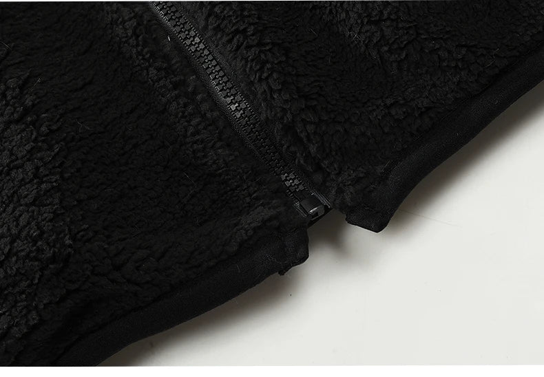 mens casual skulls patchwork fleece jackets coats new hairy stand collar zipper loose hoodies outerwears warm streetwear parkas unique default style 4801