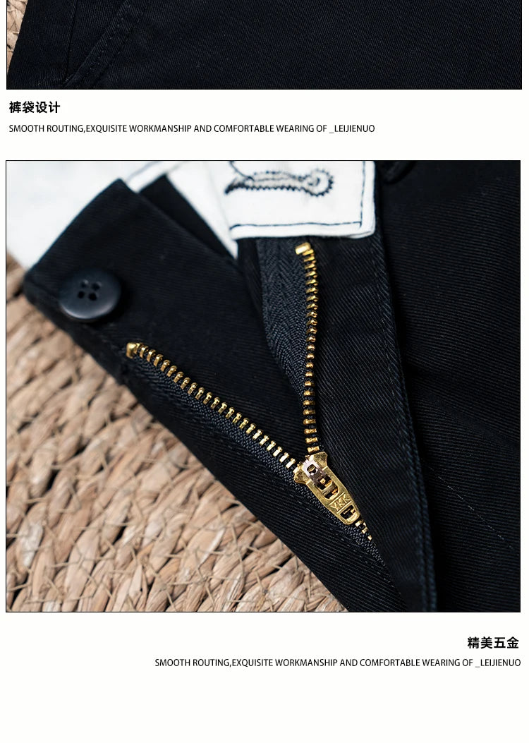 men american retro handsome loose casual business pure cotton pants japanese amikaji fashion straight cargo pant trouser unique cargo style 2413