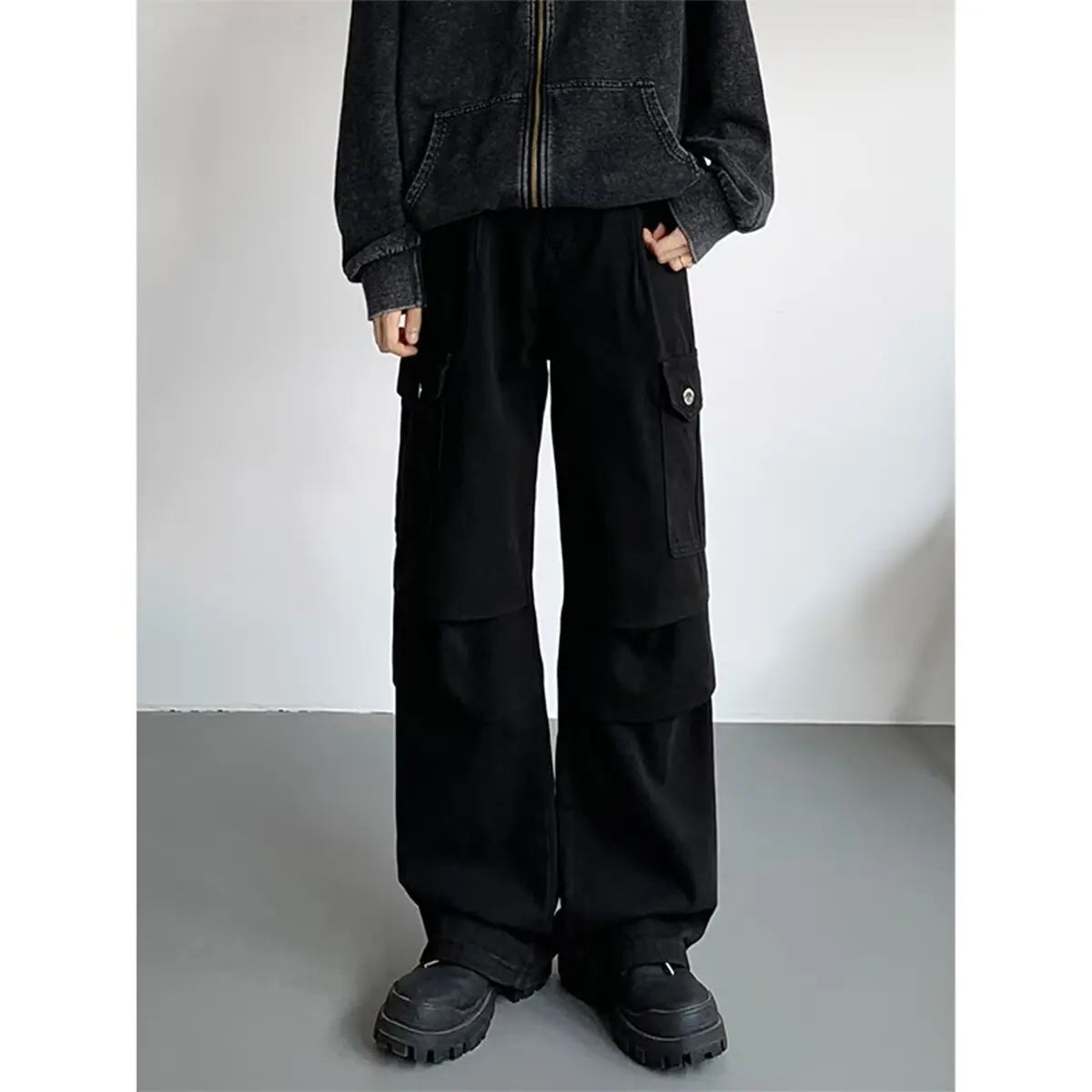American Tie Dye Cargo Pants Mens Autumn Vintage High Street Straight Leg Trousers Casual Multi Pocket Loose Overalls Male Street King Limited