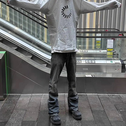 distressed micro rugged mud dyed boot cut jeans unisex straight y2k pantalones hombre casual washed denim pants oversized urban skinny jeans