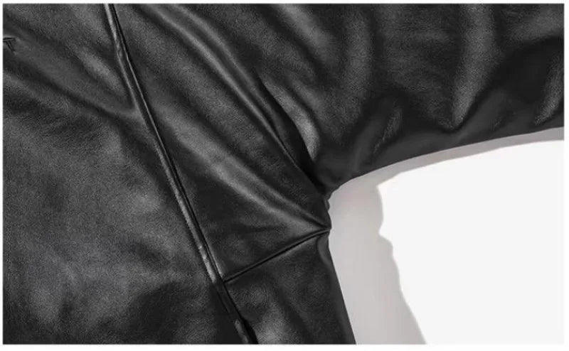 japanese street motorcycle set men thickened stand collar hip hop leather jacket harajuku casual pants 2 pcs bomber suit 2023 unique default style 4342