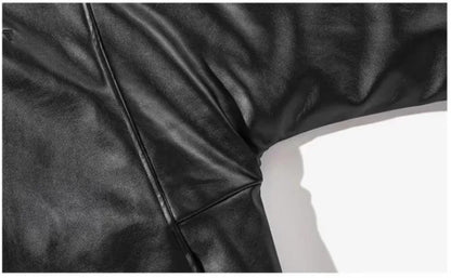 japanese street motorcycle set men thickened stand collar hip hop leather jacket harajuku casual pants 2 pcs bomber suit 2023 unique default style 4342