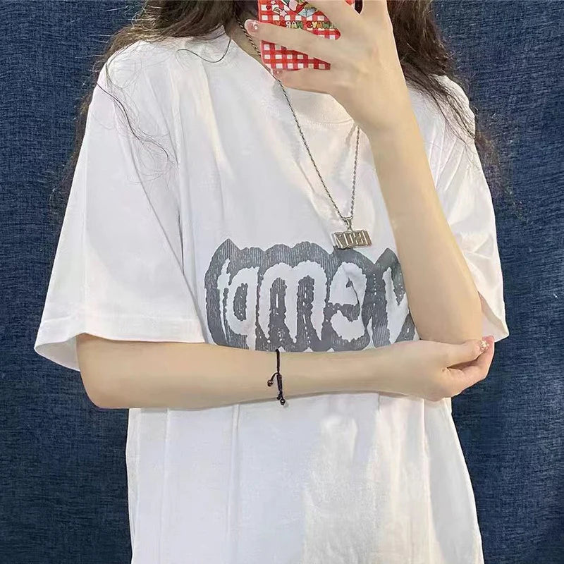 High Quality CAVEMPT Tops Tee Phantom Letter Printing Classic All-match Men Woman Loose O-Neck Summer C.E T Shirt Street King Limited