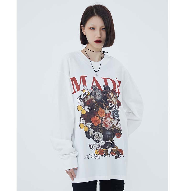 "Floral Basket" Unisex Men Women Streetwear Graphic Sweatshirt Daulet Apparel