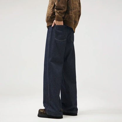 classic primary color jeans mens loose casual straight cleanfit fashion denim jeans pants man streetwear jeans trousers vintage washed jeans