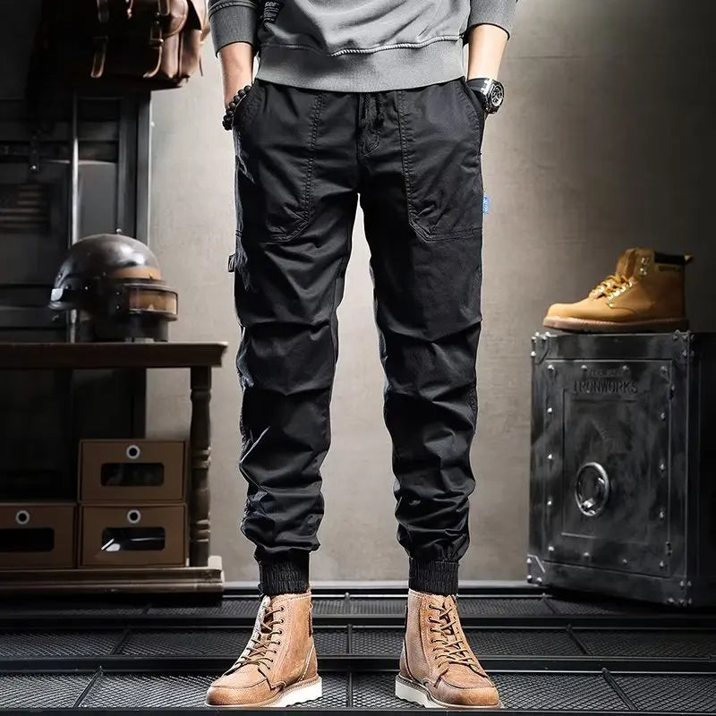 Fashion Men's Pant Korean Trend Streetwear Cargo Pants Joggers Pants Men Casual Men Clothing Elastic Waist Spliced Men Trousers Street King Limited
