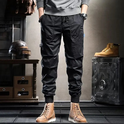 Fashion Men's Pant Korean Trend Streetwear Cargo Pants Joggers Pants Men Casual Men Clothing Elastic Waist Spliced Men Trousers Street King Limited
