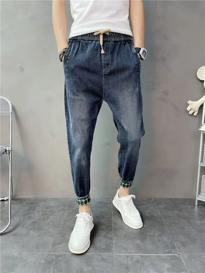 Korean Fashion Harem Jeans Men High Quality Loose All-match Male Jean Trousers 2024 Spring Autumn Trend Straight Leg Denim Pants Street King Limited