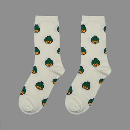 New Novelty Men embroidered Duck Tiger Street Skateboard Harajuku Athlete Socks Parkour Street Cotton Hip Hop one size 22CM a707 Street King Limited