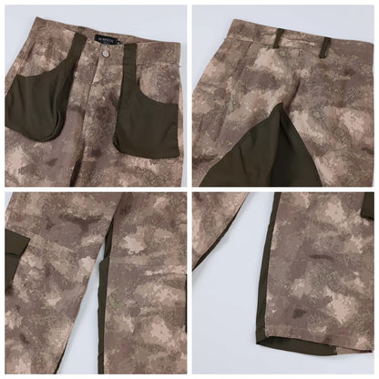 vintage camouflage denim jean street wear functioncan patches casual jeans pants mens baggy straight leg camou jeans overalls unique jeans style 1989