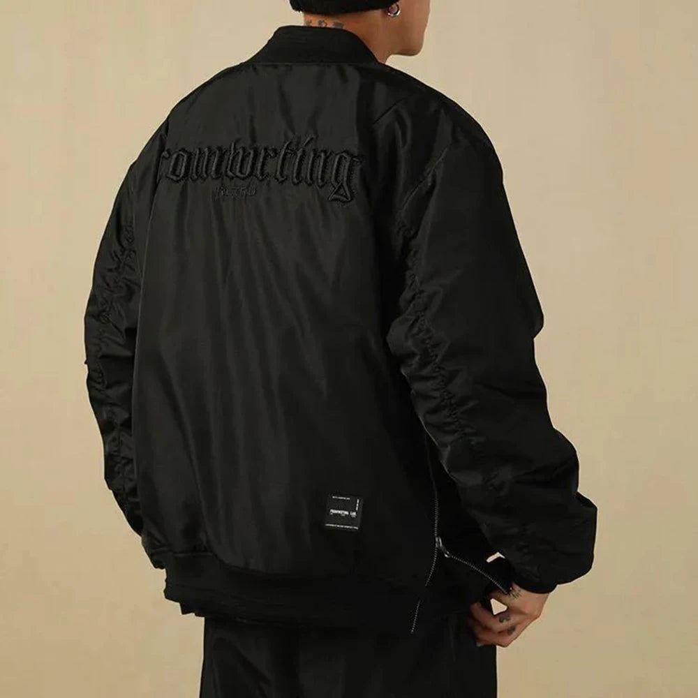 Mens Thickened Cotton Coat Handsome Chic  Elegant Autumn And Winter Casual Cotton Coat Japanese Embroidered Flight Jacket Street King Limited