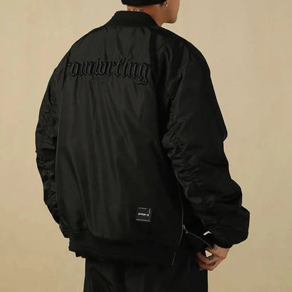 Mens Thickened Cotton Coat Handsome Chic  Elegant Autumn And Winter Casual Cotton Coat Japanese Embroidered Flight Jacket Street King Limited