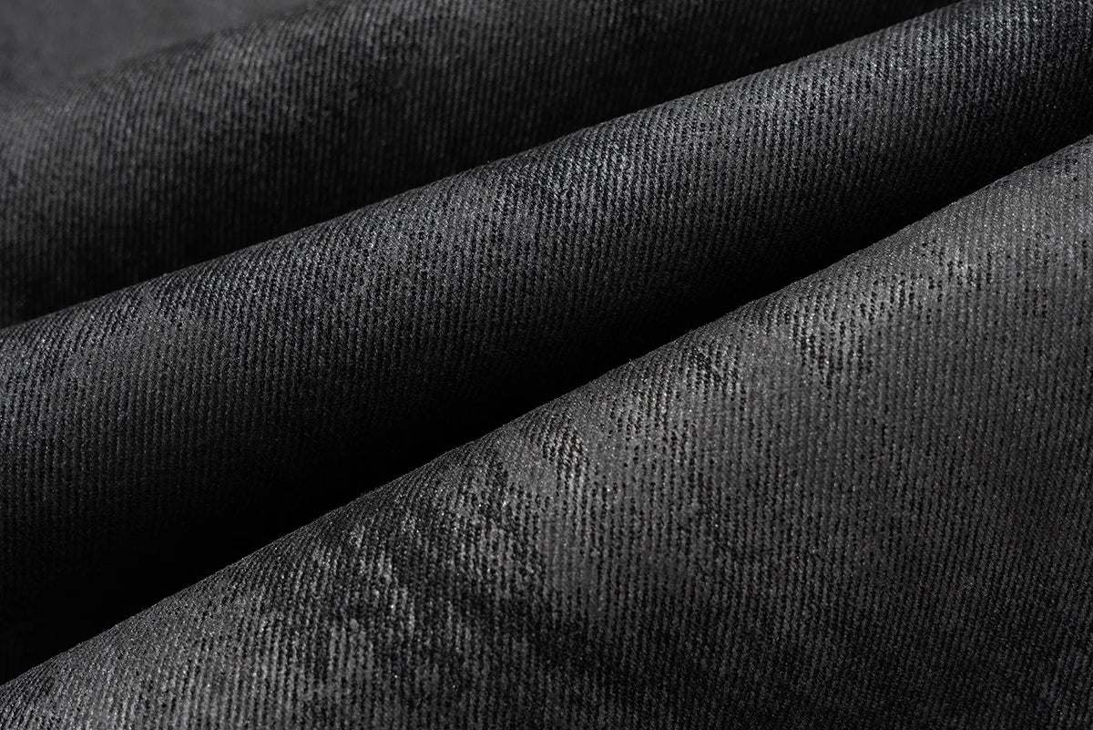 high street hand brushed glue sparkling baggy flare jeans for men y2k pantalones hombre leather pants oversized denim trousers 1 unique jeans style 5423