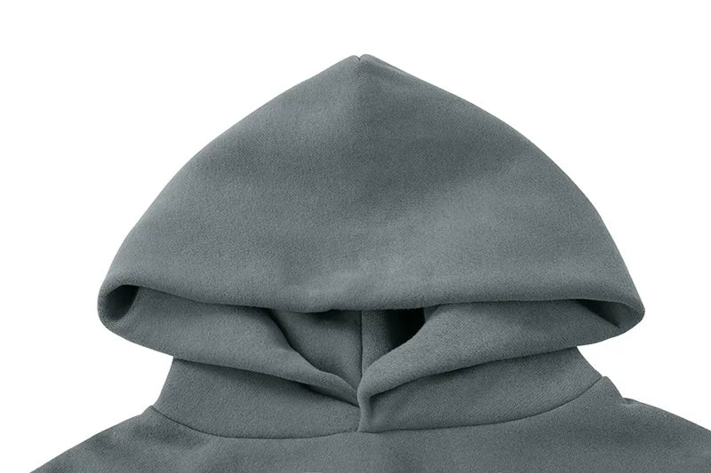 Best Quality Kanye West Hoodies Men Woman Chaopai Plush Shoulder Drop Lovers Loose Casual Solid Color Pullover Sweatshirts Street King Limited