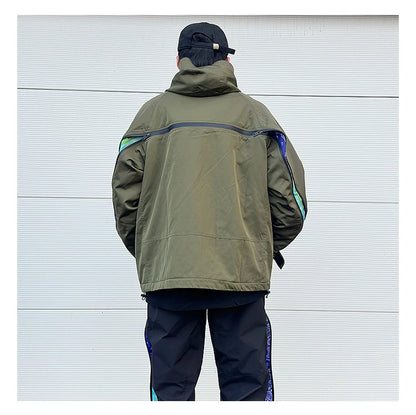 men hip hop streetwear jacket paisley zip up patchwork windbreaker cargo cotton padded coat hooded track jacket tactical outwear unique cargo style 4822
