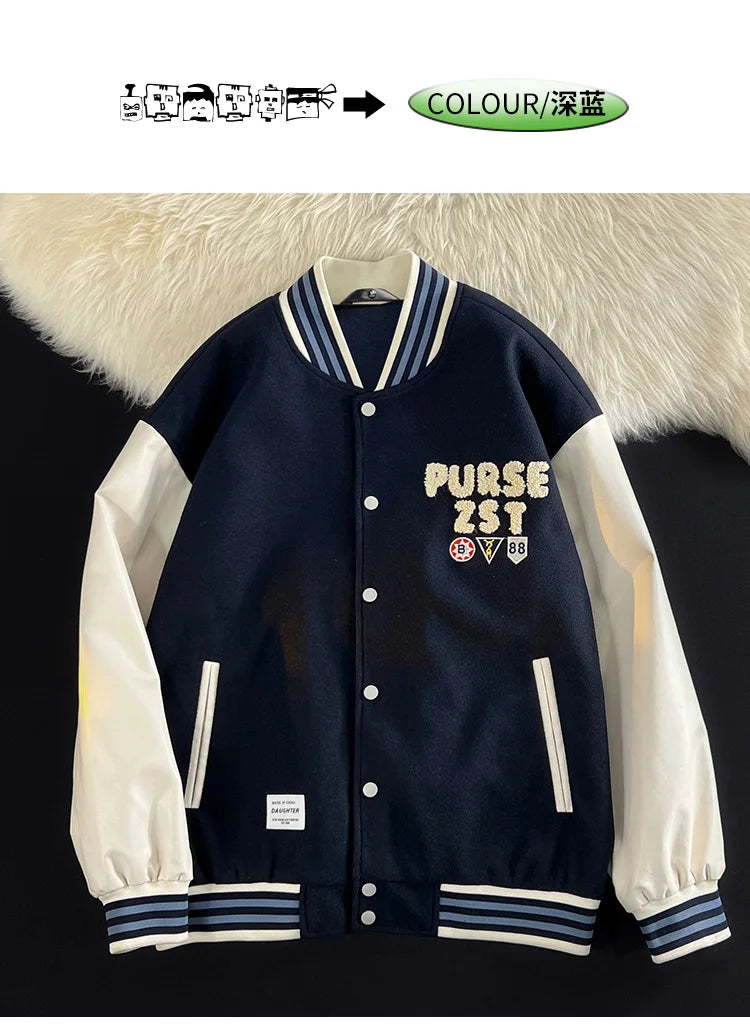 bomber jacket men women high quality suede fabric ins hip hop streetwear varsity jackets new brand baseball coat unique default style 5103
