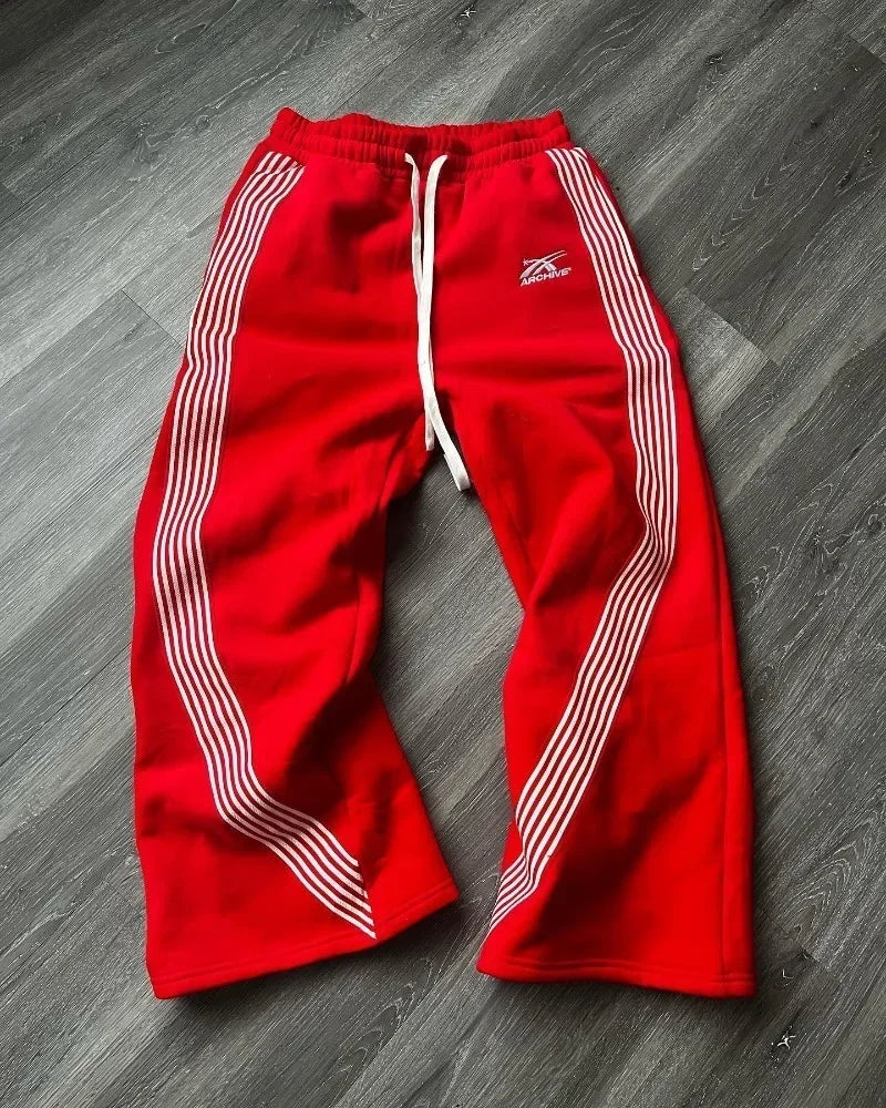 retro harajuku hip hop american y2k new casual pants side striped casual pants mens womens street drawstring high waist pants unique default style 3721