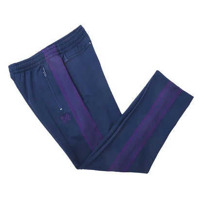 blue pattern embroidery casual motion pants men woman fashion street side edge weaving straight cylinder trousers unique default style 4574