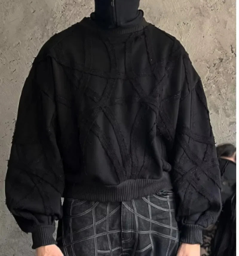 European and American New Fashion Striped Long-sleeved Women Y2k High Street Fashion Brand Harajuku Retro Oversized Pullover Men Street King Limited