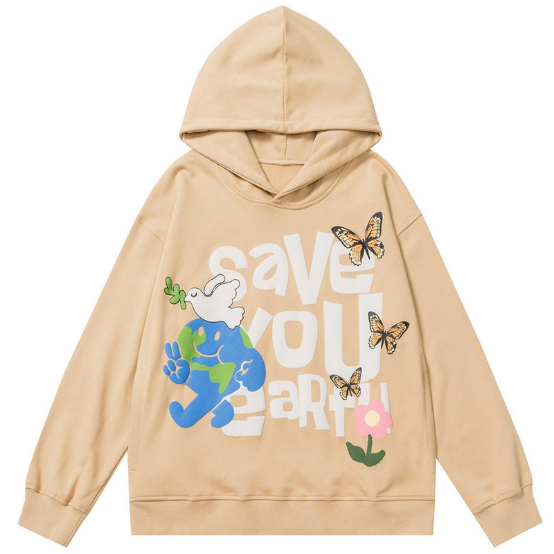 "Save The World" Unisex Men Women Streetwear Graphic Hoodie Daulet Apparel