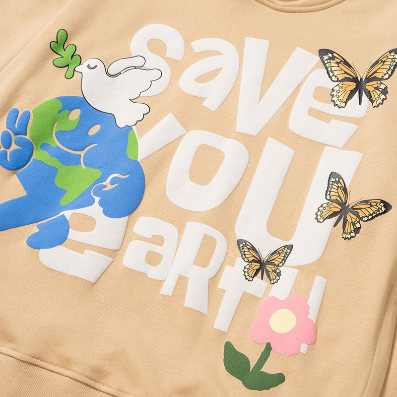 "Save The World" Unisex Men Women Streetwear Graphic Hoodie Daulet Apparel