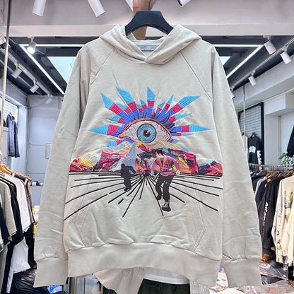Autumn and winter 2024 new all-seeing eye embroidered hoodie Street King Limited